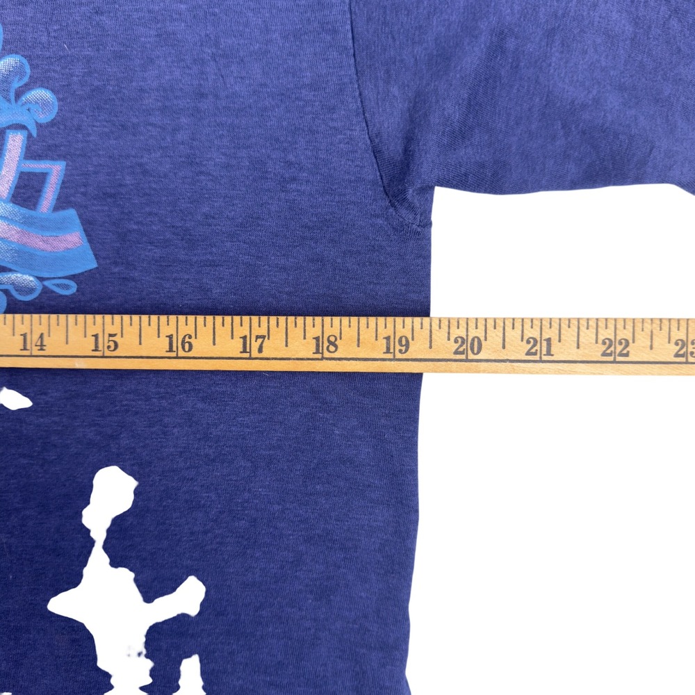 Vtg 80s Christian Jesus Graphic T Shirt Men's M Blue Single Stitch Religious Tee - Picture 6 of 8